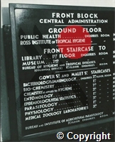 Notice board showing location of School's departments