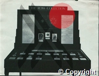 Display case exhibiting medals awarded to Ross