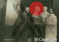 Ross posing for bust with sculptor Janko Brafovitch