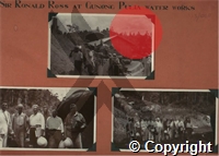 Ross at Gunong Pulia Water Works, Jahore, (Singapore Municipal Water Works Scheme) three photos mounted on board