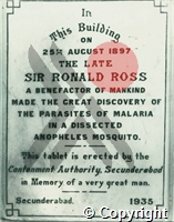 Memorial tablet in Secunderabad